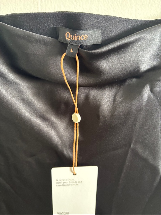 NWT Quince Black 100% Silk Maxi Skirt - Picture 3 of 4